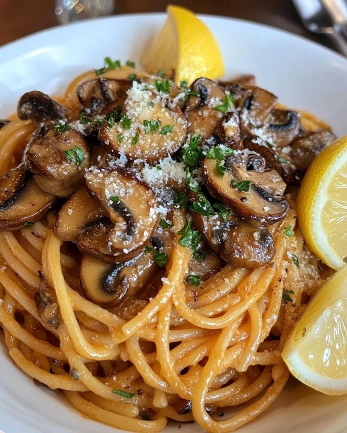 Garlic Butter Mushroom Pasta - detail 1