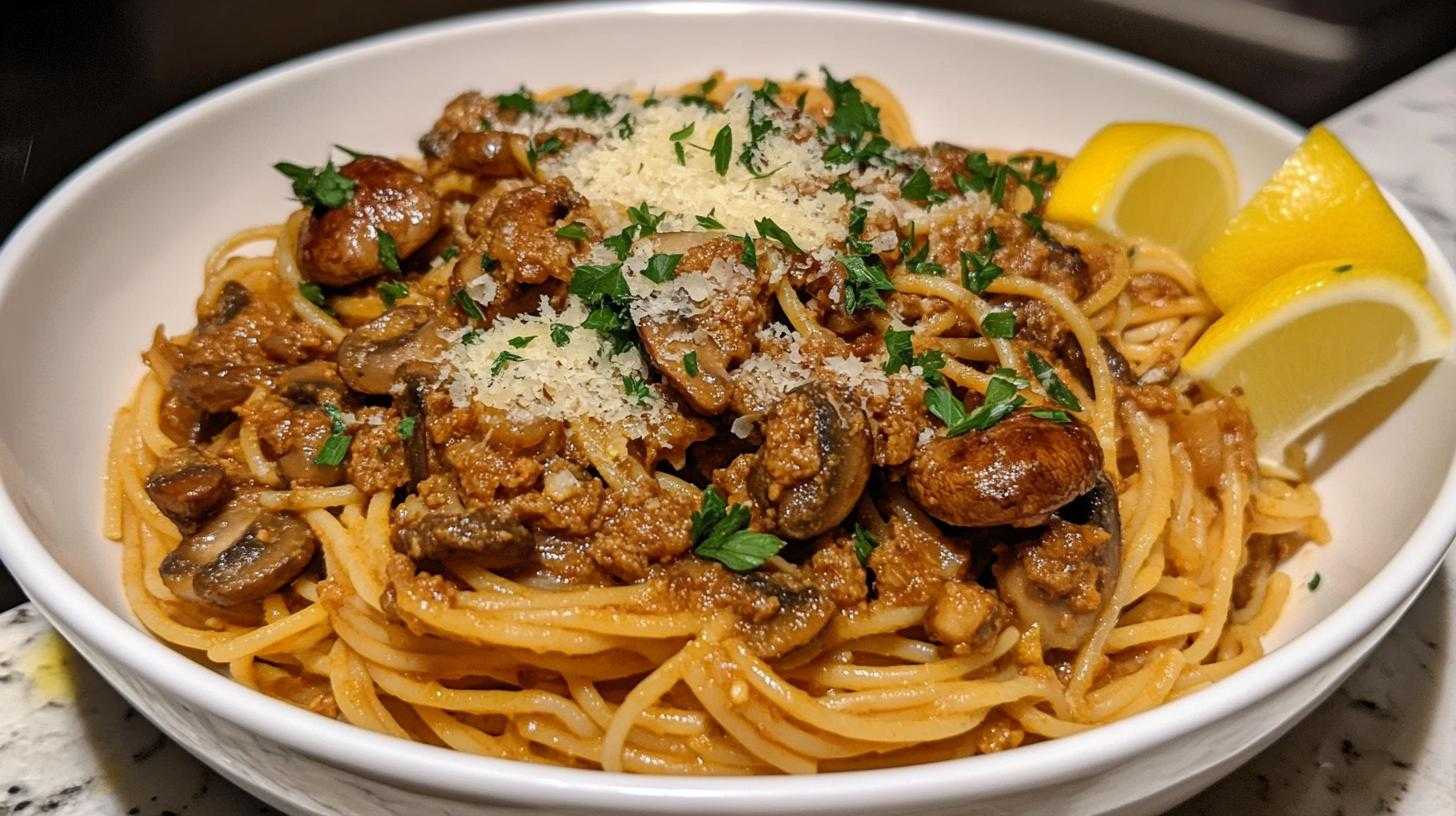 Garlic Butter Mushroom Pasta - detail 3