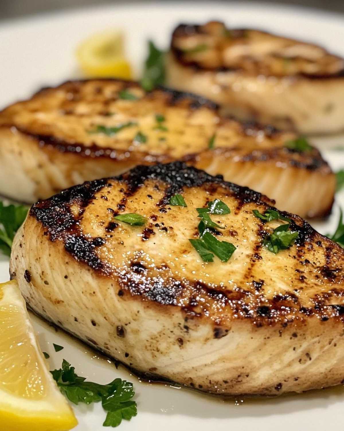 Grilled Swordfish Steaks with Lemon Herb Marinade - detail 2