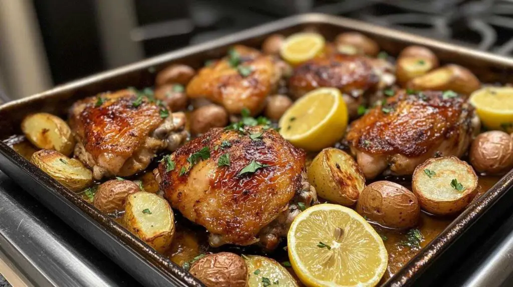 One Pan Lemon Herb Roasted Chicken