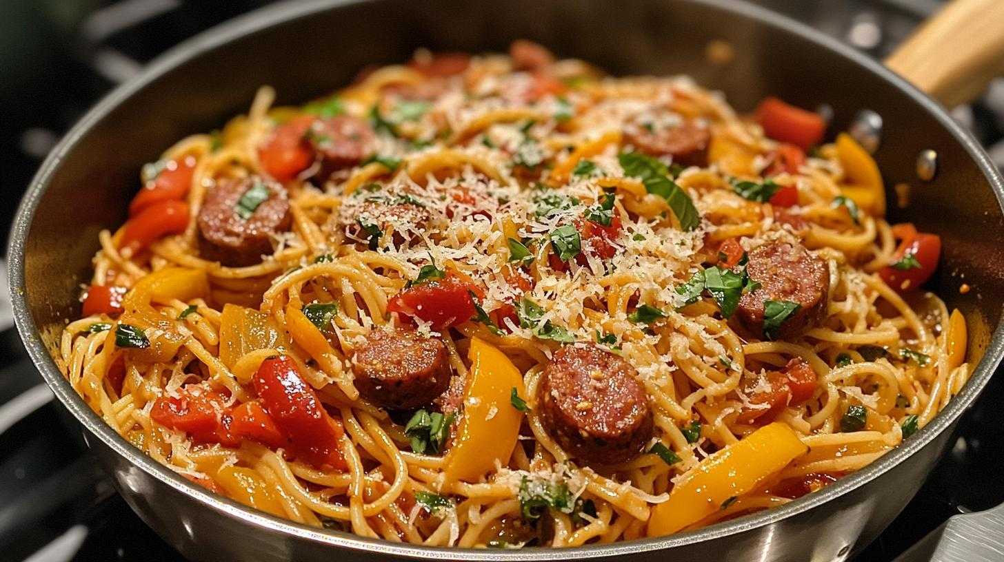One Pot Sausage and Peppers Pasta