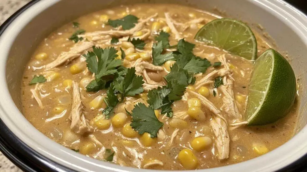 Slow Cooker Creamy White Chicken Chili