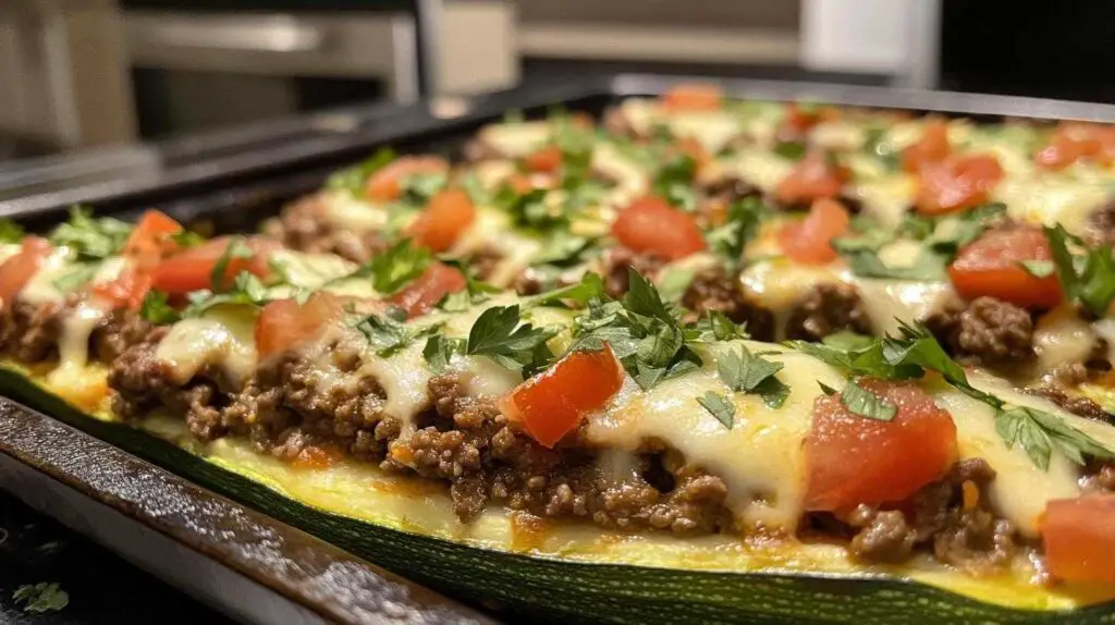 ground beef stuffed zucchini boats