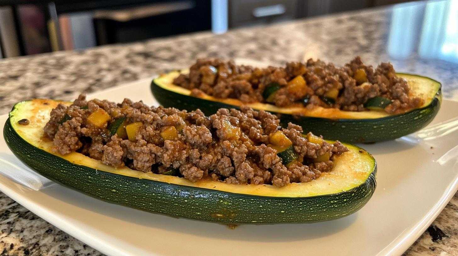 ground beef stuffed zucchini boats
