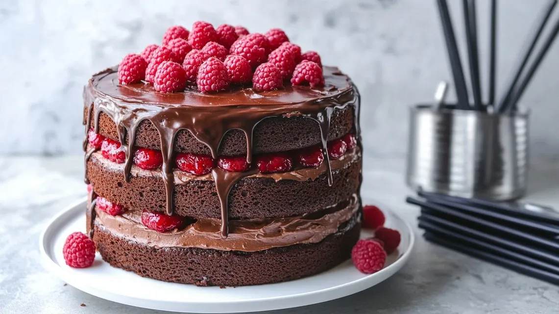 Chocolate Raspberry Layer Cake
