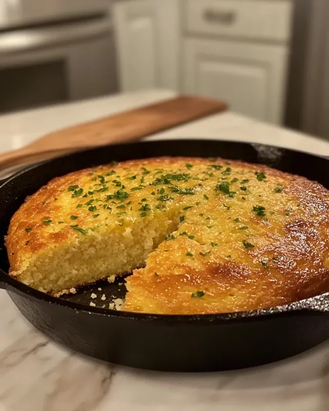 Close-up of jalapeño cornbread slice showing texture and jalapeño pieces