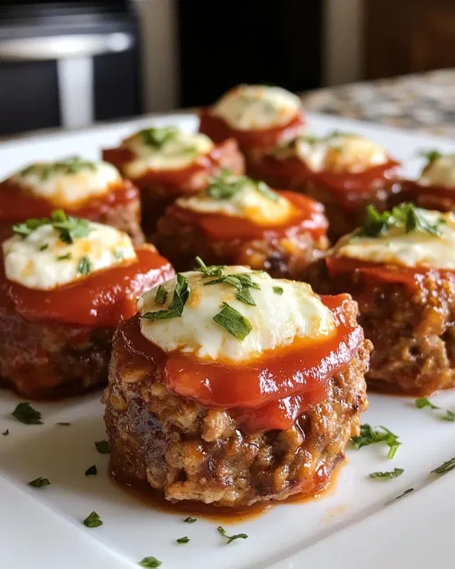 Process of stuffing ground beef with mozzarella cheese for meatloaf bites