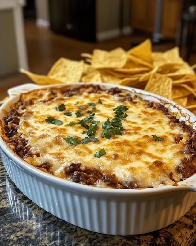 Mixing ground beef and sausage with beans and seasonings for Texas Trash Dip