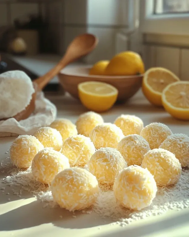  Process of rolling lemon coconut protein mixture into balls
