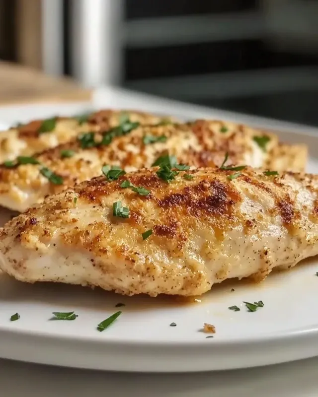 Breading station for Parmesan crusted chicken with flour, egg mixture, and breadcrumb mixture