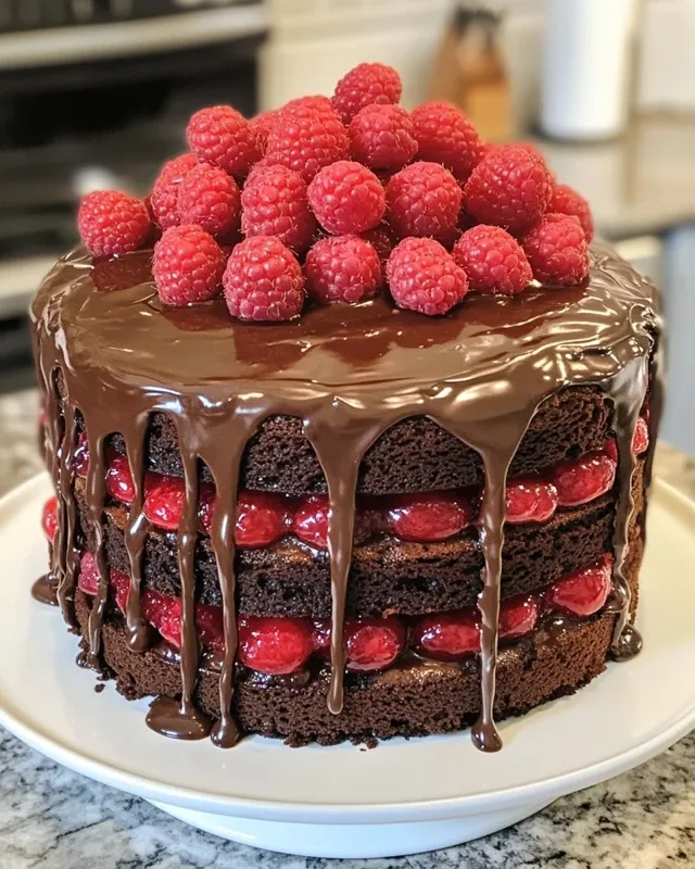 Chocolate Raspberry Layer Cake