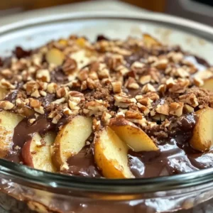 Finished Apple Cocoa Bake showing chocolate topping and apple layer
