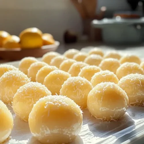 Lemon coconut protein power balls in a storage container