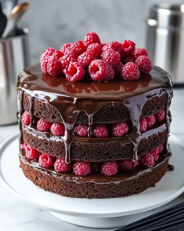 Chocolate Raspberry Layer Cake