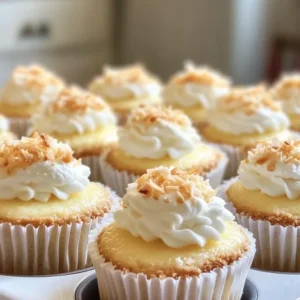 Adding whipped cream and pineapple topping to mini cheesecakes