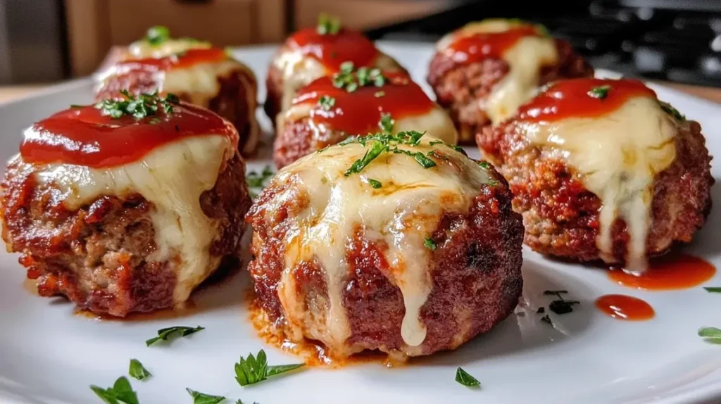 Cheesy Meatloaf Bites served with roasted vegetables and mashed potatoes