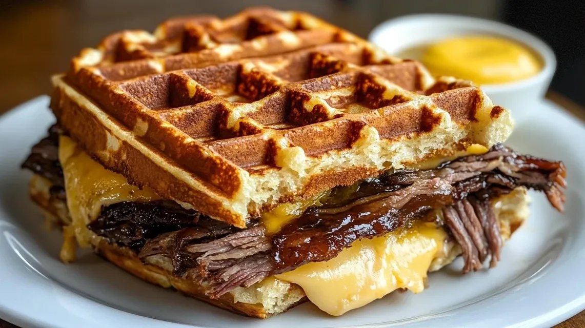Bourbon-Maple Brisket Grilled Cheese Waffle Sandwich: The Ultimate Comfort Food Mashup