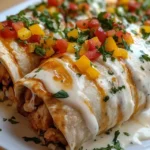 Golden brown chicken bell pepper ranch burritos cut in half showing filling