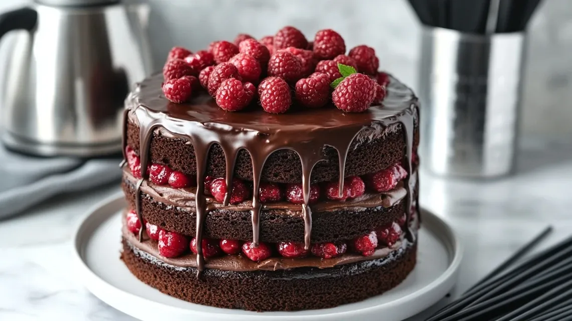 Chocolate Raspberry Layer Cake