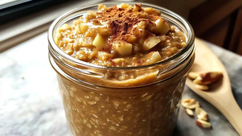 Apple Cinnamon Peanut Butter Overnight Oats