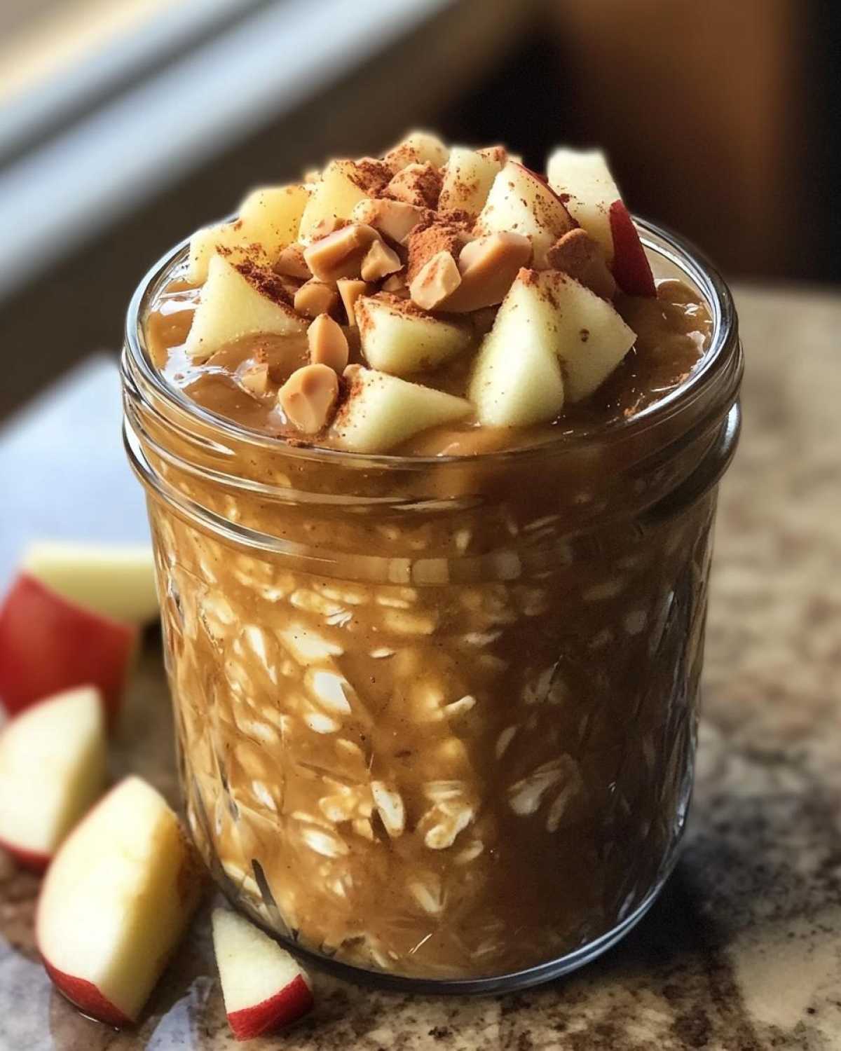 Apple Cinnamon Peanut Butter Overnight Oats - detail 2