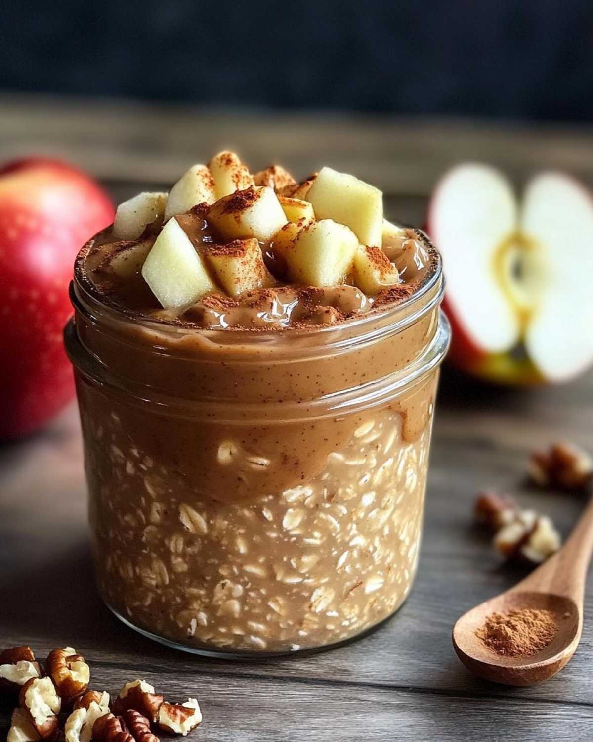 Apple Cinnamon Peanut Butter Overnight Oats - detail 3