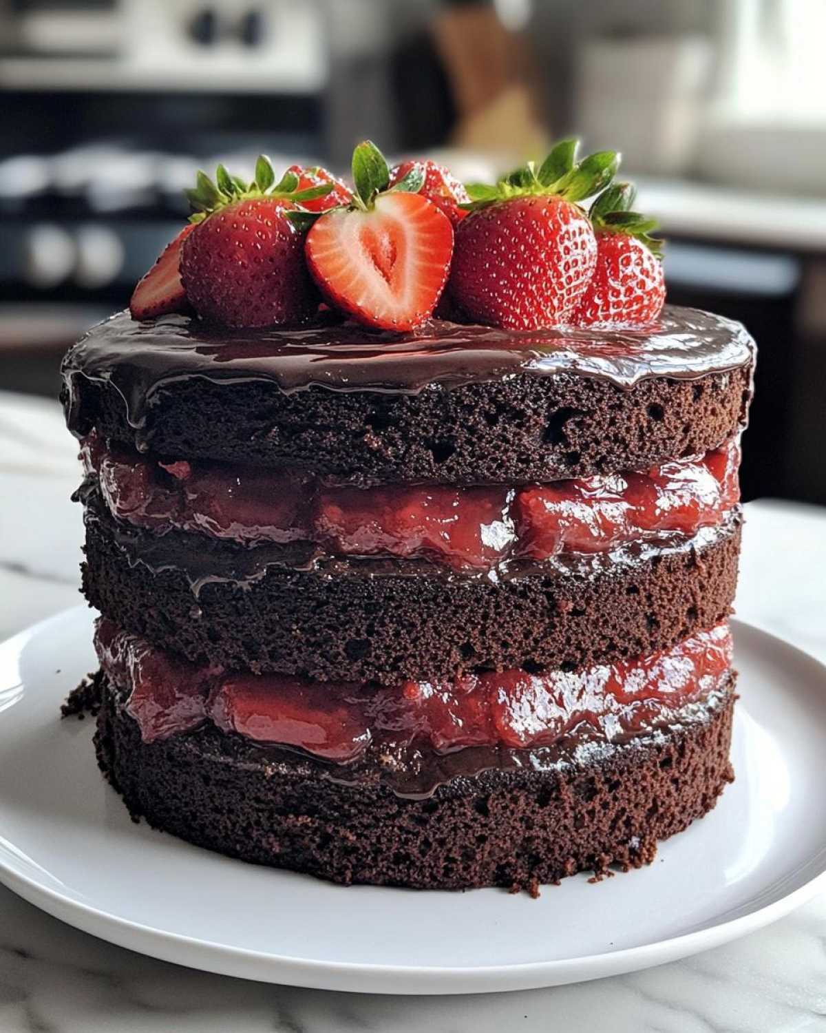 Chocolate Cake with Strawberry Jam - detail 1