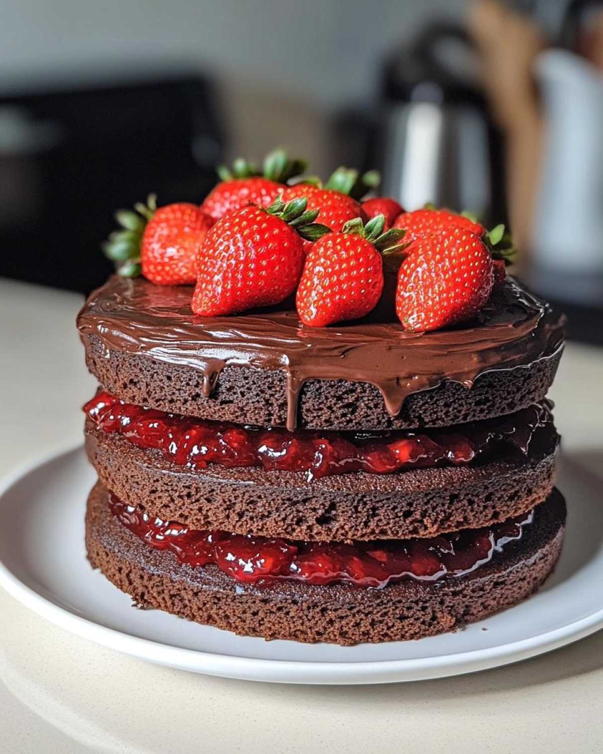 Chocolate Cake with Strawberry Jam - detail 2