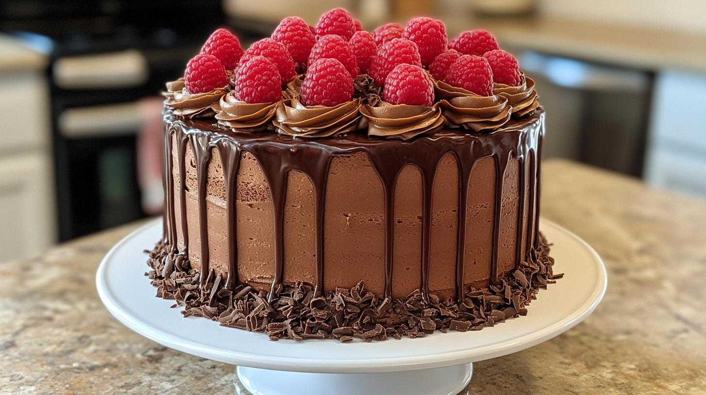 Chocolate Raspberry Layer Cake - detail 3