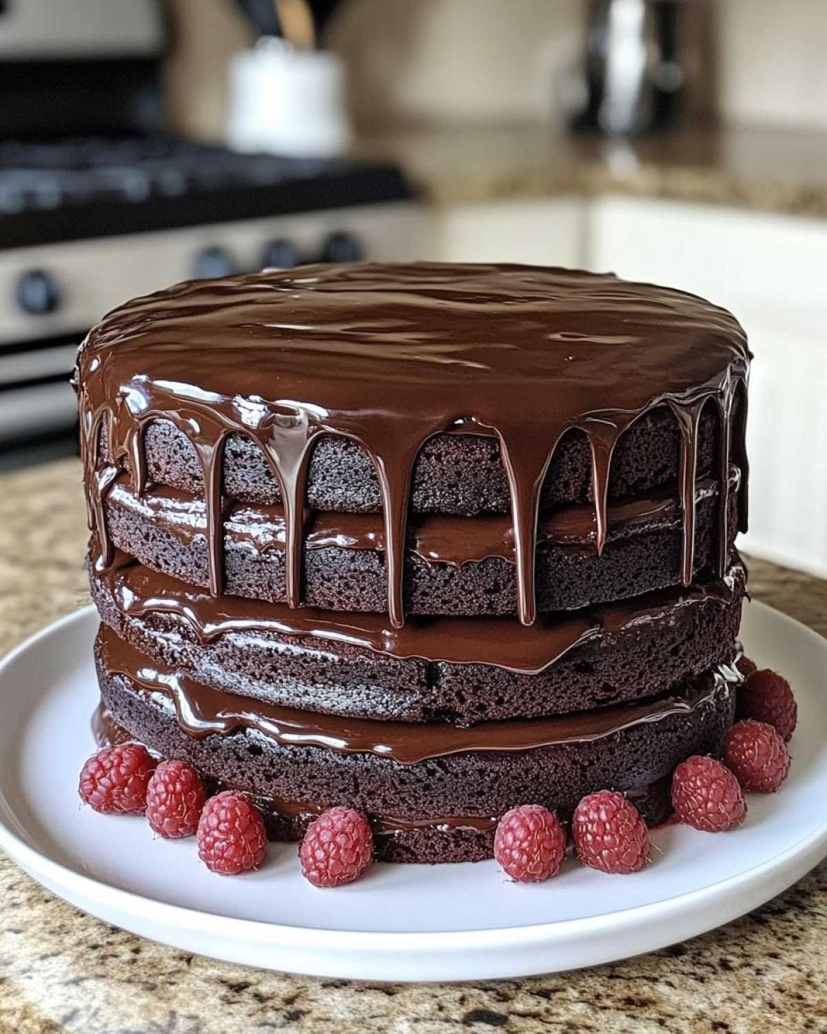 Chocolate Raspberry Truffle Cake - detail 1