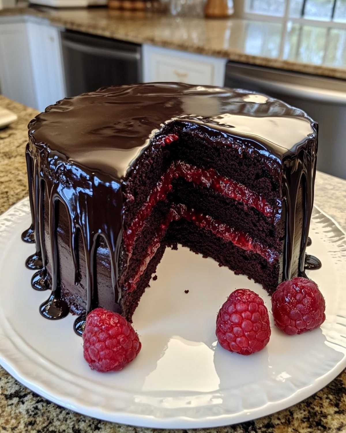 Chocolate Raspberry Truffle Cake - detail 2