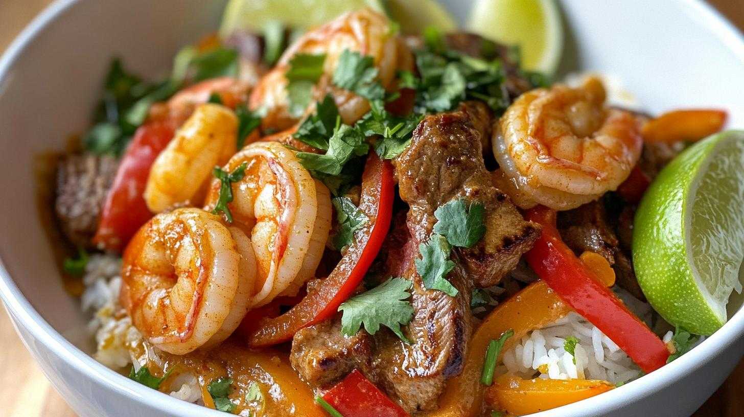 Coconut Curry Steak and Shrimp Stir Fry - detail 1