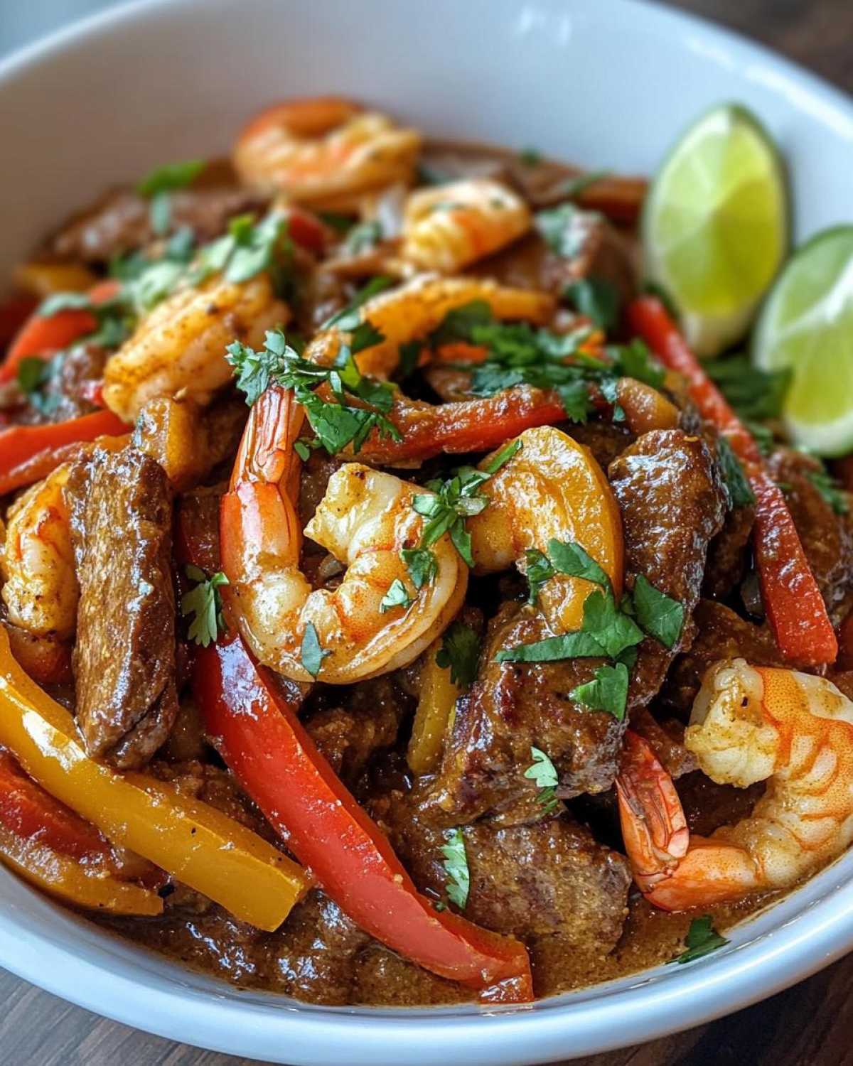 Coconut Curry Steak and Shrimp Stir Fry - detail 3