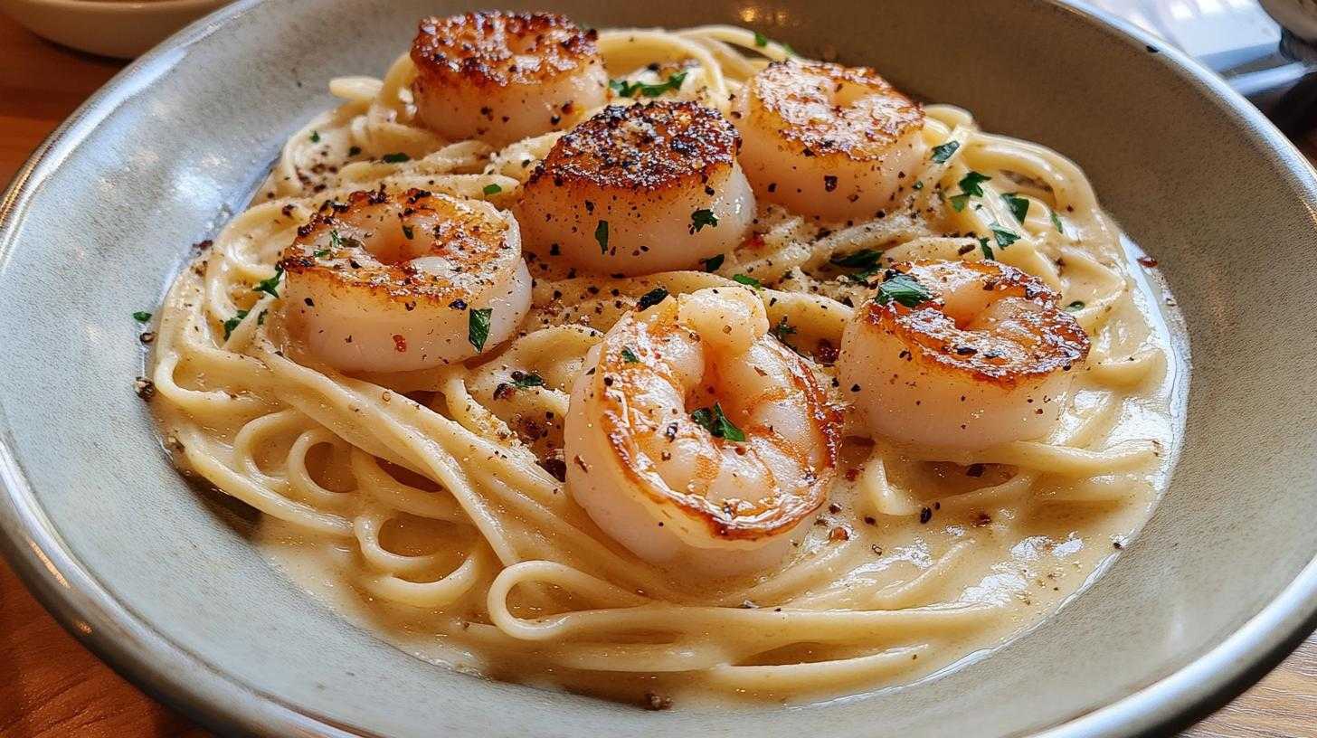 Creamy Shrimp And Scallop Pasta - detail 1