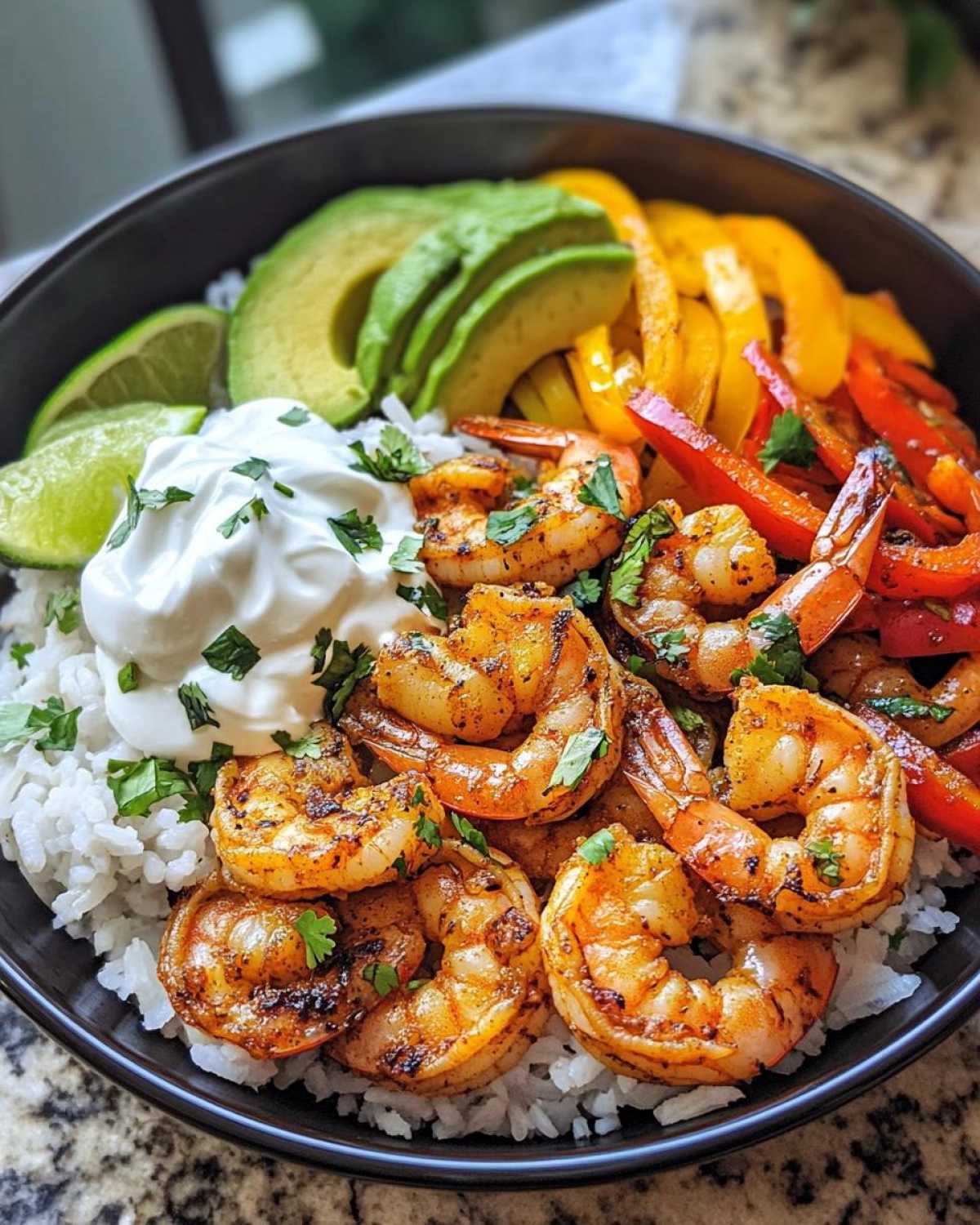 Fajita Shrimp Rice Bowls - detail 1