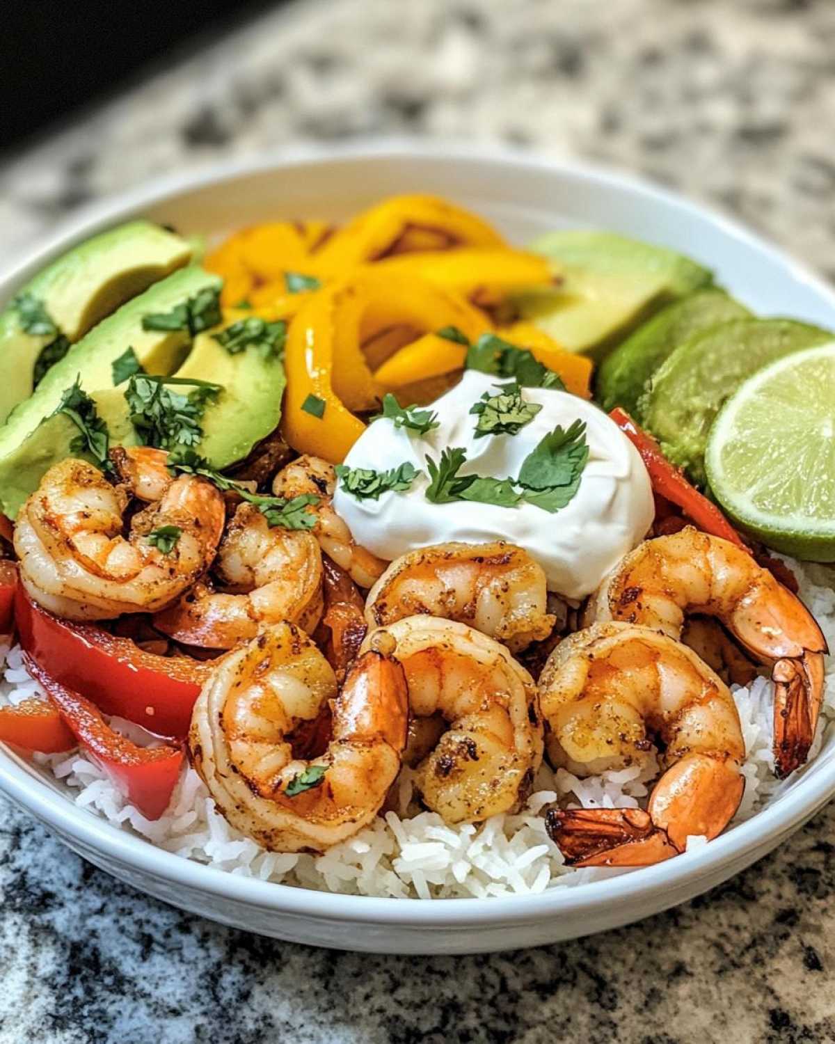 Fajita Shrimp Rice Bowls - detail 2