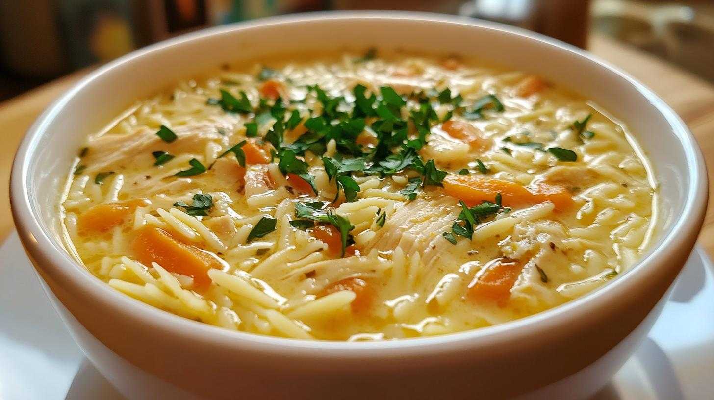 Greek Lemon Chicken Soup (Avgolemono) - detail 3