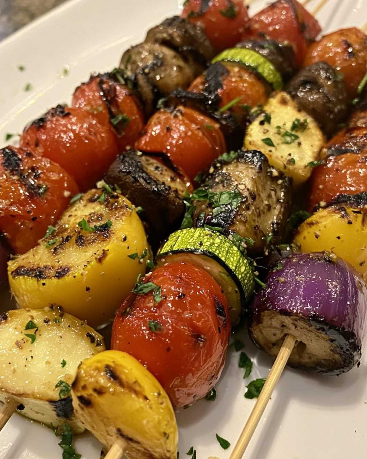 Grilled Vegetable Skewers with Lemon Vinaigrette - detail 2