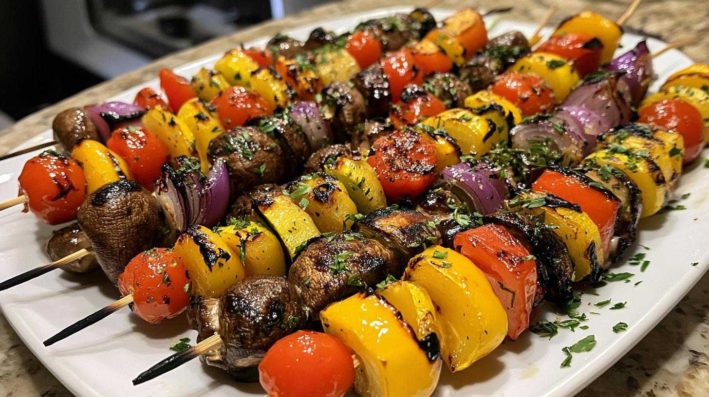 Grilled Vegetable Skewers with Lemon Vinaigrette