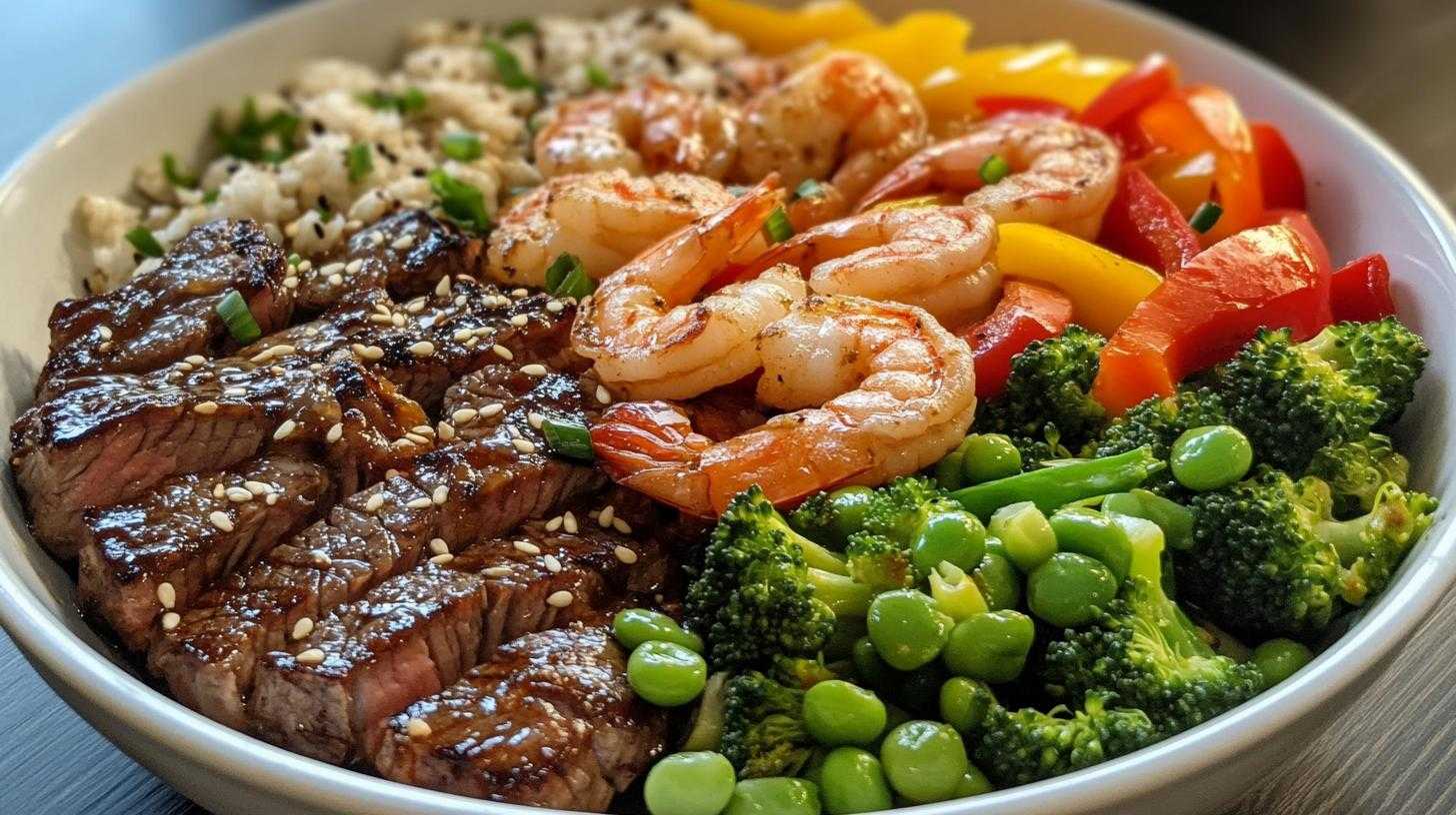 High Protein Steak and Shrimp Stir Fry with Teriyaki Glaze - detail 1