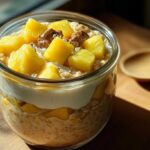High Protein Tropical Peanut Butter Overnight Oats