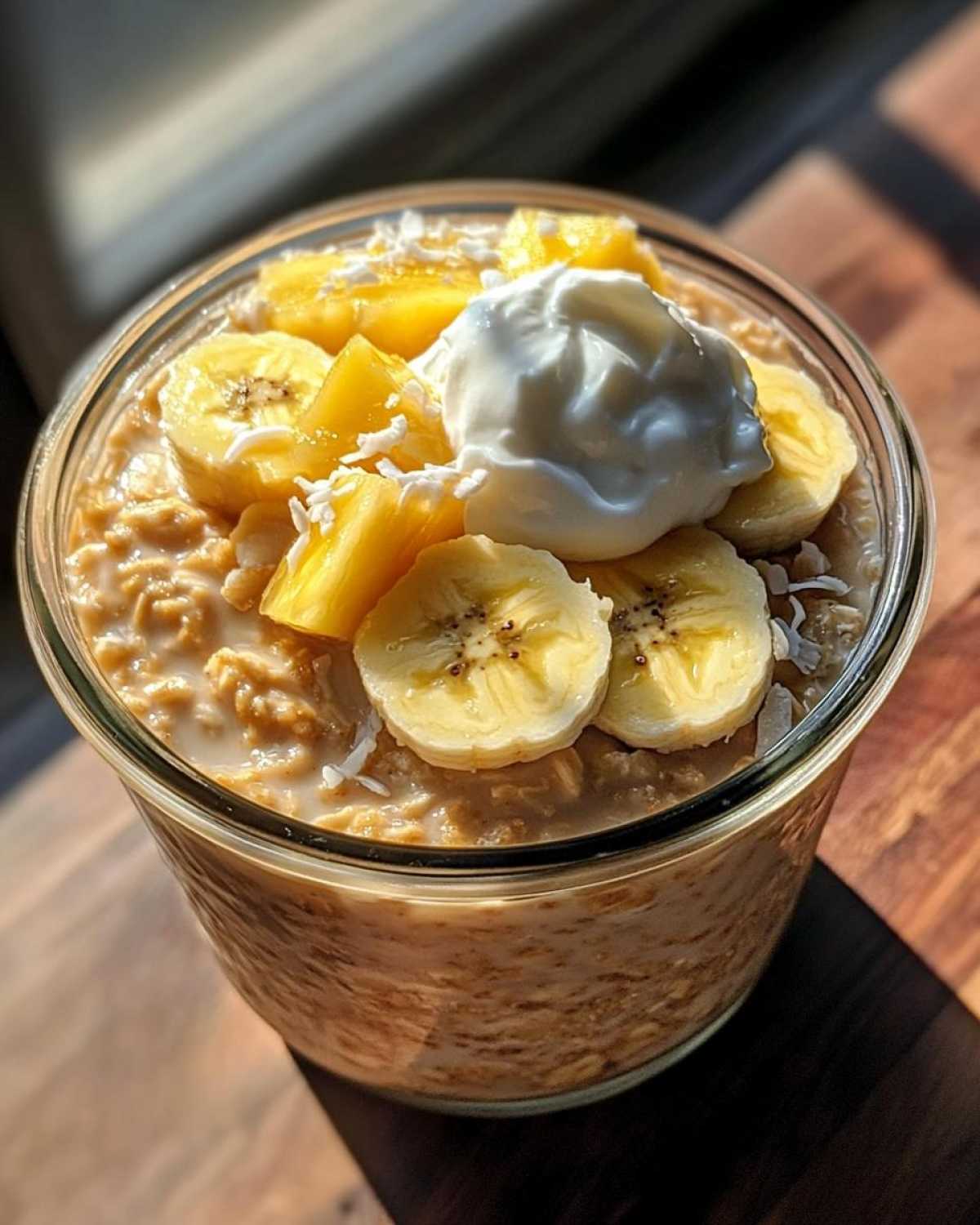 High Protein Tropical Peanut Butter Overnight Oats - detail 3