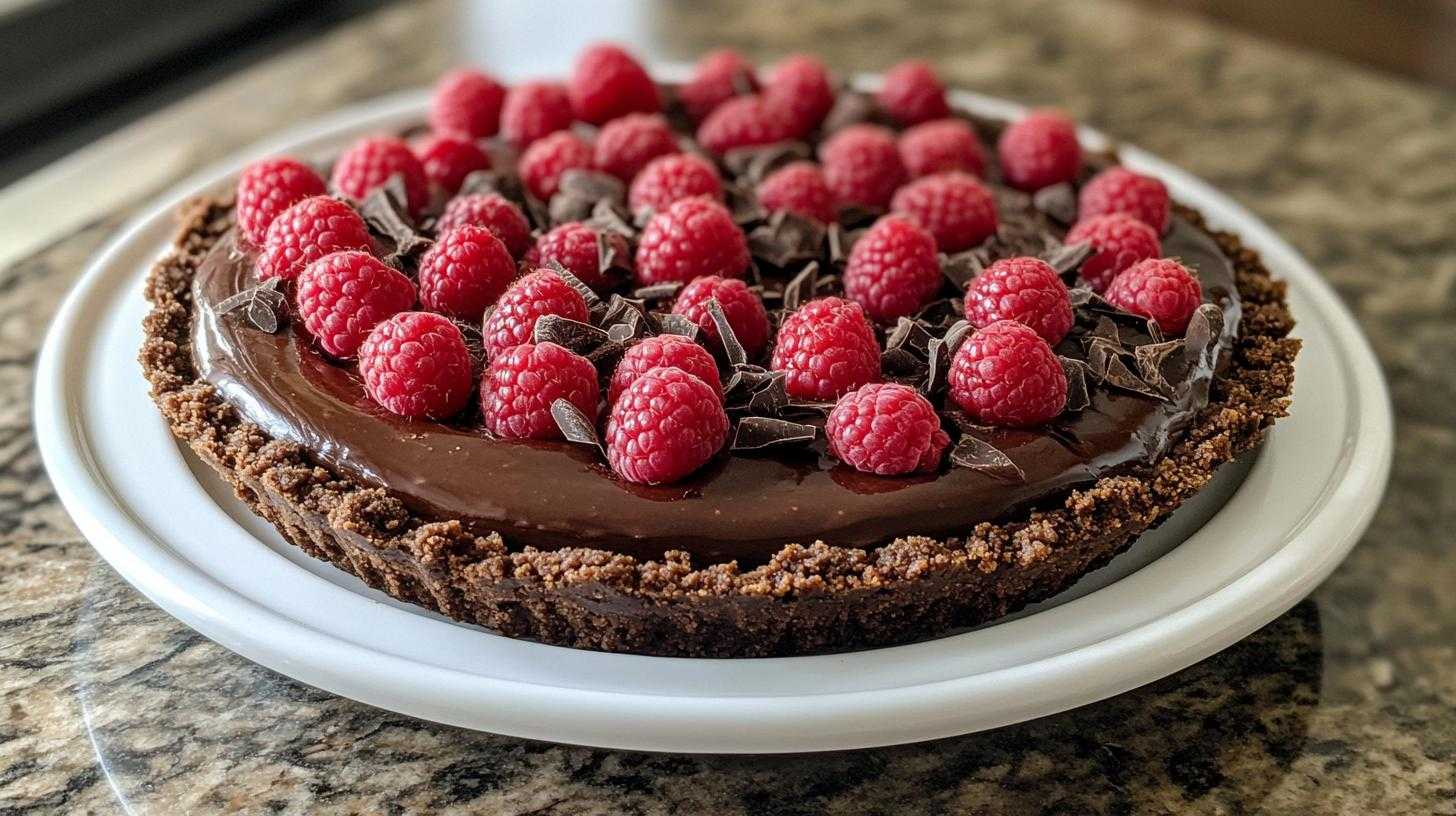 No-Bake Chocolate Raspberry Pie - detail 3