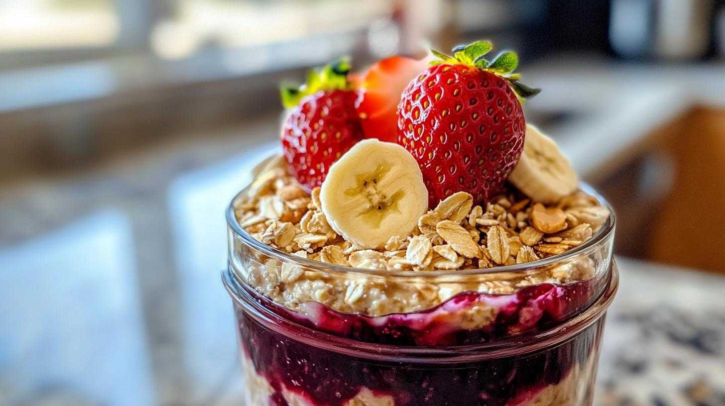 Peanut Butter & Jelly Overnight Oats - detail 1
