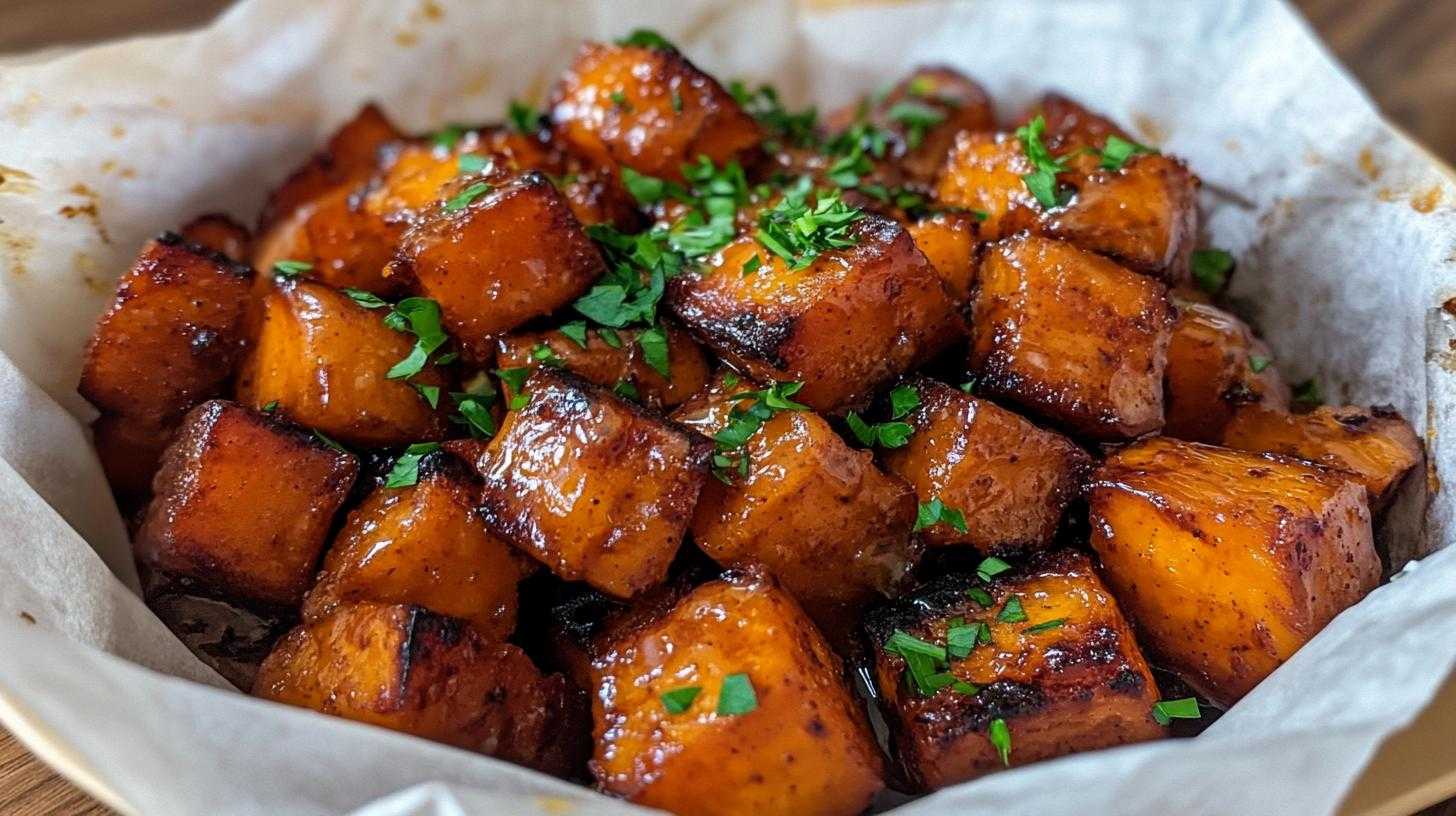 Roasted Sweet Potatoes with Cinnamon & Honey