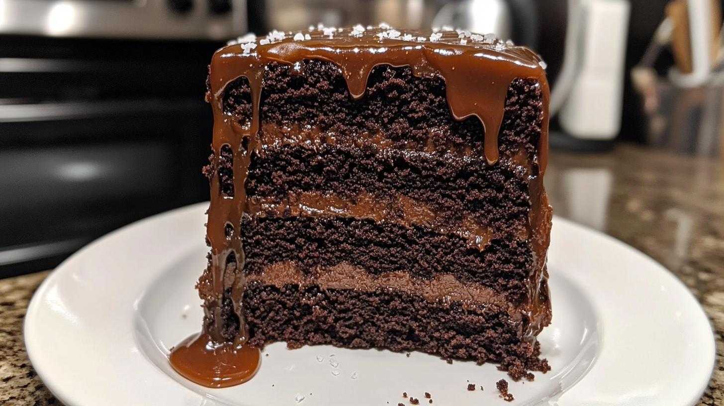 Salted Caramel Chocolate Fudge Cake