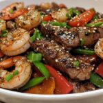 Spicy Garlic Steak and Shrimp Stir Fry