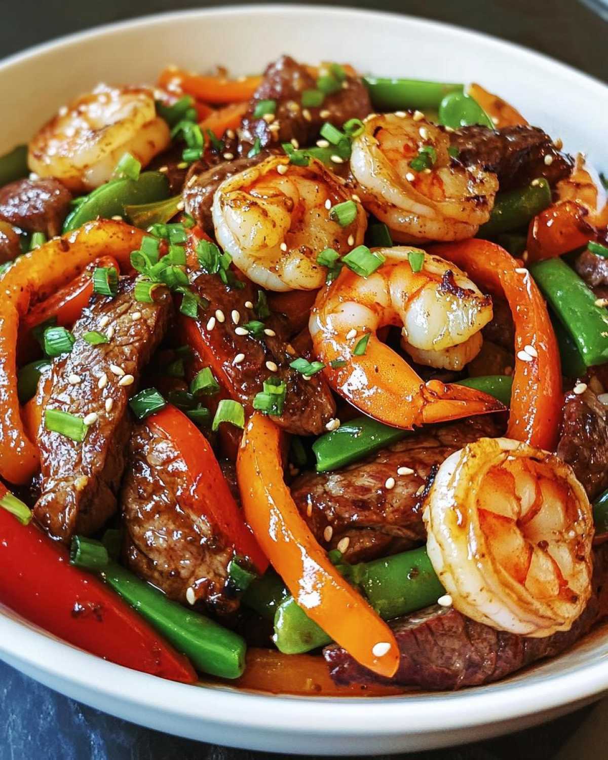 Spicy Garlic Steak and Shrimp Stir Fry - detail 2