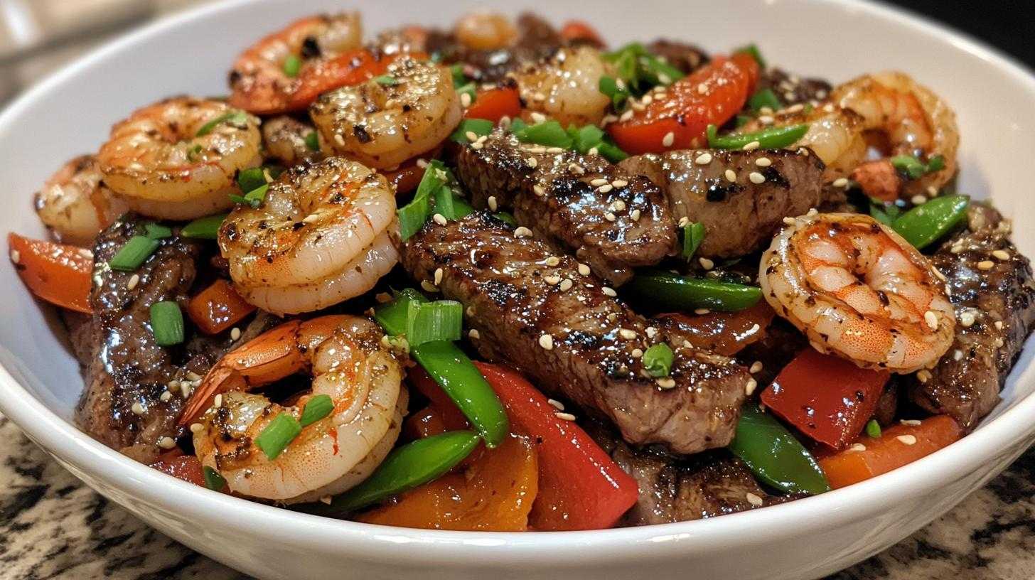 Spicy Garlic Steak and Shrimp Stir Fry: A Bold 30-Minute Delight