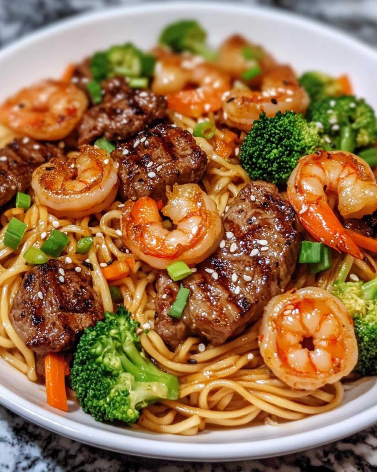 Steak and Shrimp Stir Fry with Noodles - detail 3